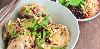 Beef and Coriander Dumplings with Spicy Chilli Oil
