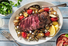 Air Fryer Lemon-oregano Roast Beef and Vegetables