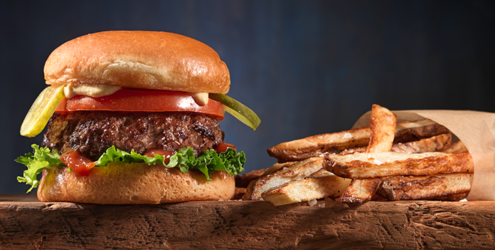 Air Fryer Quarter-pound Beef Burgers & Fries | ThinkBeef