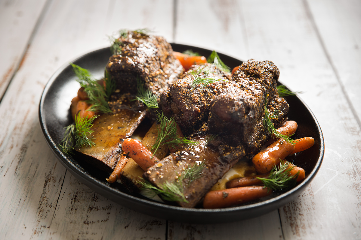 Pastramicrusted Braised Short Ribs ThinkBeef