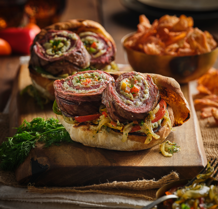 Philly Cheese Steak RollUp Sliders ThinkBeef