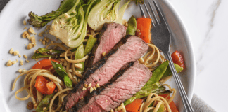 Grilled Szechwan-style Steak with Sesame Noodles
