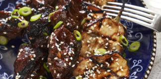 Grilled Asian-Style Beef Kabobs with Eggplant