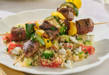 Beef Kabobs with Quinoa Tabouli for Two