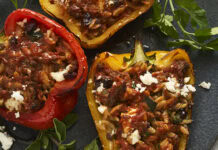 Roasted Greek Stuffed Sweet Peppers