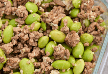 Sesame Ginger Beef and Edamame